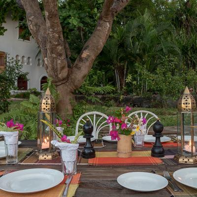 Mdoroni House Coastal Kenya Dining Candles Poolside 5